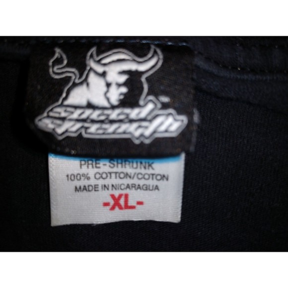 VTG Speed & Strength Shirt Mens XLarge Black Logo Graphic Print Short Sleeve 90s - Picture 2 of 3